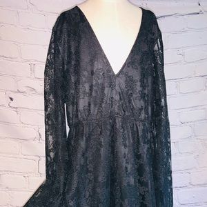 Size M express v neck lace baby doll dress